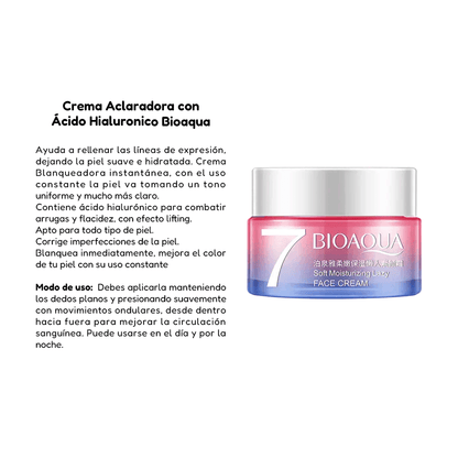 CREMA ACLARADORA CON ÁCIDO HIALURONICO BIOAQUA